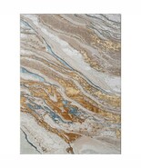 Adina Beige Gold Blue Abstract Area Rug - $856.51 MXN