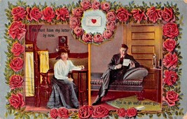 He Must Have My Letter By NOW-WOMAN Waits For Phone CALL~1910s Romance Postcard - £6.57 GBP