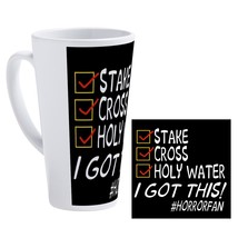 Stake Cross Holy Water I Got This! 17 oz Latte Mug - #horrorfan - £18.06 GBP