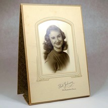Young Woman Studio Portrait Vintage 40s Cardboard Frame Bob Johnson McAlester OK - £15.49 GBP