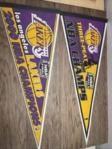 Lot of 2 NBA LA Lakers Finals 2000 2001 2002 2003 Championship Pennants ... - $67.89 CAD