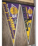 Lot of 2 NBA LA Lakers Finals 2000 2001 2002 2003 Championship Pennants ... - $67.89 CAD