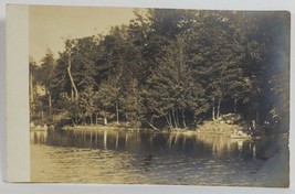 Beautiful Lake Scene Edwardian Era Boating c1906 RPPC Postcard R5 - £7.04 GBP
