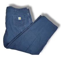 Carhartt Men&#39;s Pant FRB159 DNY Navy Flame-Resistant Loose Fit Canvas 52 x 32 - $33.99