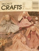 McCall&#39;s Pattern 3760 Stuffed Bunny 3 Sizes &amp; Clothes Country Rabbits Uncut 893 - $24.95