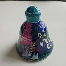 Mexican Folk Art  Terra Cotta Clay Bell Hand Painted and Colorful - £9.86 GBP