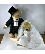 Cornelius &amp; Alice Vander Bride &amp; Groom Plush Bears 1982 Vintage - £101.86 GBP