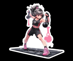 Strong Beauty Gym Anime Girl Sport Exercise Sticker Decal Car Truck Wall... - £3.94 GBP+