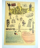 1969 Color Ad Beatles Yellow Submarine Pop-Out Art Decorations, Golden P... - $10.95 CAD