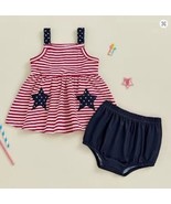 NEW Baby Girls 4th of July Striped Stars Tunic Bloomers Outfit - €11,45 EUR