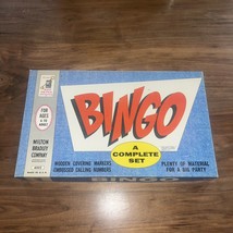 Vintage 1960 Milton Bradley Bingo Game Set #4002 Wooden Pieces - £19.78 GBP