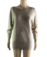 Alfani Women Ribbed Panel Dolman Petite Sweater Size Medium Oatmeal - £24.23 GBP