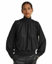 MSRP $110 Ralph Lauren Foil-Print Semisheer Jersey Mockneck Top Size Medium - £28.83 GBP