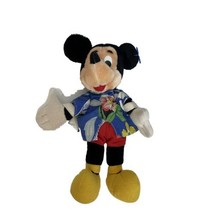 Disney 15” Mickey Tourist Plush Hawaiian Shirt Disney Land Disney World Vintage - $16.22