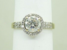1.75ct tw Round Natural Diamond Halo Engagement Ring 14k White Gold Size 8.75 - £4,792.13 GBP