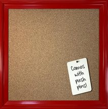 Cork Bulletin Board Overall Size 13x13 with Red Frame - £19.78 GBP