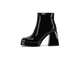Ankle Boots Women New Fashion Sexy Patent Leather Thick High Heel Cute Gothic Wh - £74.04 GBP