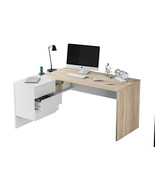 Siena Oak And White Desk - £296.98 GBP