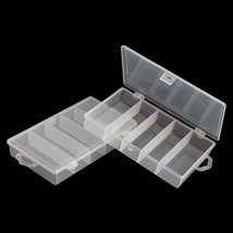 2 Pack 5 Grid Clear Plastic Fishing Tackle Storage Box Jewelry Making Fi... - $23.99