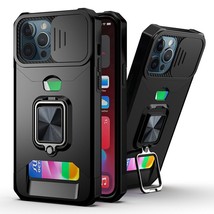 Card Holder Magnetic Ring Stand Hybrid Camera Case Cover BLACK For iPhone 11 - £6.84 GBP