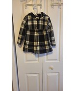 Old Navy Fleece Buffalo Check Black &amp; White Plaid Lined Coat/Jacket Size 5T - $12.99