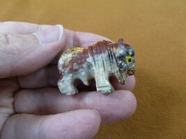 (Y-BUF-54) white red BUFFALO calf bison figurine stone gemstone SOAPSTON... - $12.66 CAD