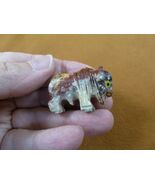 (Y-BUF-54) white red BUFFALO calf bison figurine stone gemstone SOAPSTON... - $163.59 MXN