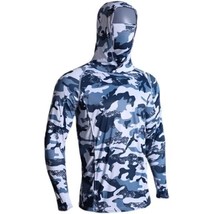 Long Sleeve Men Fishing Shirt With Mask Camouflage Hooded Men&#39;s Hoodie T... - £21.52 GBP