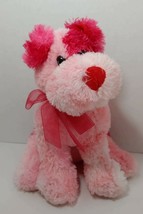 Commonwealth Plush dark light Pink White tie-dye puppy dog red nose ribb... - $17.81