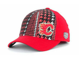 Calgary Flames OTH NHL Hockey Canal Houndstooth One Size Stretch Fit Cap Hat - £16.34 GBP