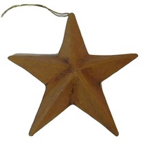 Caramel Tone Texas Star Christmas Tree Ornament Faux Wood Western Cowboy Country - £4.48 GBP