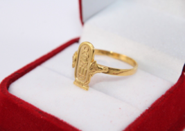 Bague Cartouche Nom Roi Égyptien TUT Or 18K Estampillé Pharaonique 3 Gr ... - $425.61