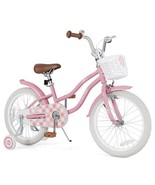 18 Inch Kids Bike with Training Wheels and Basket for Boys Girls 4-8 Yea... - $275.22 CAD
