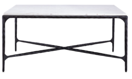 Restoration Thaddeus STYLE  Forged Iron Hardware &amp; Marble Cocktail Table - INDIA - £1,548.18 GBP