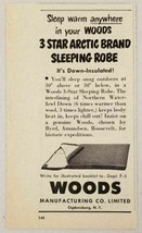1950 Print Ad Woods Sleeping Robes 3 Star Arctic Brand Down Ogdensburg,NY - $7.97