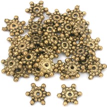 Bali Spacer Flower Antique Gold Plated Beads 12mm 30Pcs Approx. - $14.21