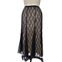 Vtg Laura Ashley Nylon/Polyester Black Lace Overlay Skirt Sz L - $879.01 MXN