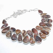 Rhodochrosite Pear Shape Gemstone Handmade Fashion Necklace Jewelry 18&quot; SA 3597 - £12.78 GBP