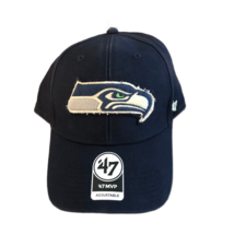 New NWT Seattle Seahawks &#39;47 Brand MVP Double Legend Logo Adjustable Hat - £19.74 GBP