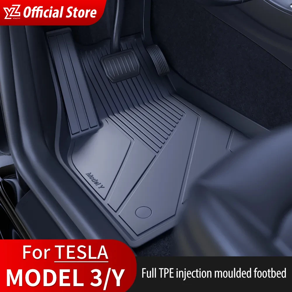YZ For Tesla Floor Mats Model 3 Y 2021 2022 2023 Car Four Seasons Waterproof - £446.04 GBP+