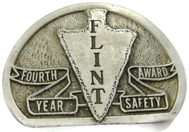 Vintage Flint Fourth Year Safety Award Belt Buckle Wyoming Studio Artworks - $39.59