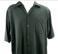 Callaway Golf Pima Cotton Dress Shirt Mens L Grey Mercerized Pocket Casual - £11.03 GBP