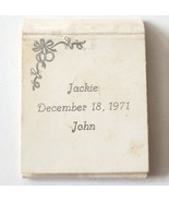 Jackie And John December Wedding Matches Matchbook Vintage 1971 E33 - $19.99