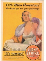 Dorothy Hann Miss America 1932 Lucky Strike Cigarette Magazine ad Country Home - £15.63 GBP