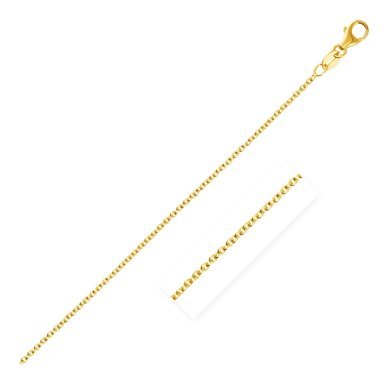 Elegant 14k Yellow Gold Round Cable Link Chain - 1.9mm Wide, Multiple Le... - $590.17