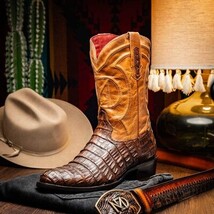 PHOENIX Genuine Caiman Belly Skin Cowboy Boot from the Western Collection Aged M image 8