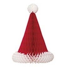 Santa Hat Honeycomb Christmas Party 12 In Table Centerpiece, Red - £3.94 GBP