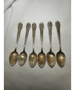 Antique Fransk Lilje Lily Fleur-de-lis Design Silver Danish Tea Spoons 6 - $93.09 CAD