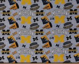 Cotton University of Michigan Wolverines U of M Fabric Print by the Yard... - £11.05 GBP