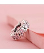 925 Sterling Silver Disney Mickey All Around Charm With Pink CZ Spacer C... - $20.30 CAD